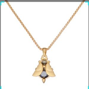 Ted Baker, gold tone, jet hematite bee necklace